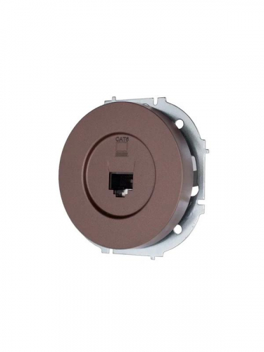 Розетка компьютерная СП OSEN RJ45 кат.6 механизм шоколад LEZARD 743-7388-140 фото 2