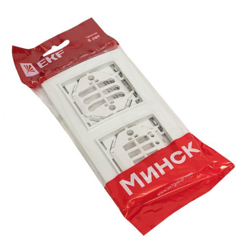 Рамка 2-м Минск горизонтальная бел. Basic EKF ERM-G-302-10 фото 3