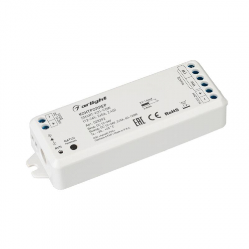 Контроллер SMART-K31-CDW (12-24В 2х5А 2.4G) (IP20 пластик) Arlight 028292