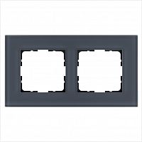 Рамка 2-м G-Glass стекло маренго Jasmart G1002GC
