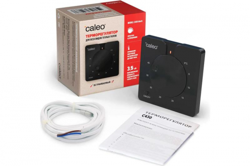 Терморегулятор C430 black встраиваемый аналоговый 3.5кВт CALEO 0К-00000791 фото 5