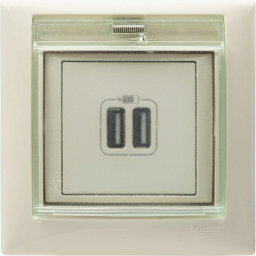 Розетка USB 2-м СП Valena сл. кость IEK 774170 фото 11