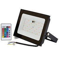 Прожектор светодиодный ULF-F60-50W/RGB IP65 200-240В мультиколор пульт ДУ BLACK Uniel UL-00011855