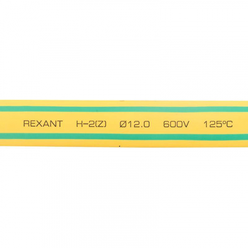 Трубка термоусадочная 12.0/6.0 1м желт./зел. (уп.50шт) Rexant 21-2007 фото 2