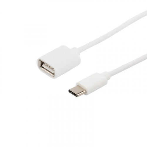 Кабель OTG Type C на USB/2.4A/PVC/white/1m/Rexant 18-1180 фото 3