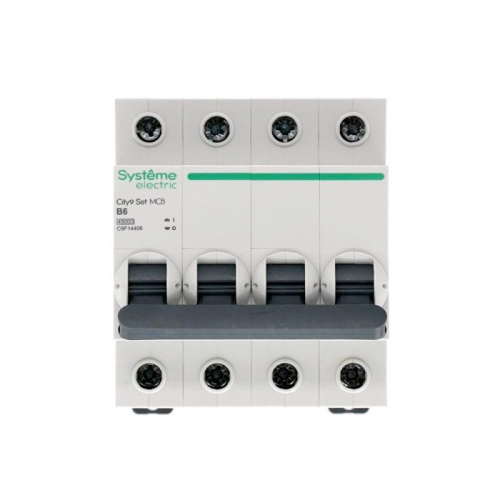 Выключатель автоматический модульный 4п B 6А 4.5кА City9 Set 400В SE C9F14406 фото 2