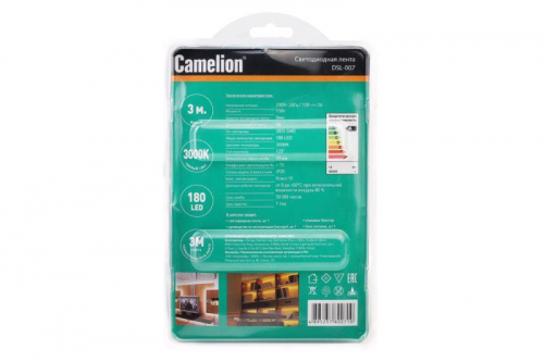 Лента светодиодная DSL-007 2835-60D IP20 3000К (уп.3м) Camelion 15693 фото 3