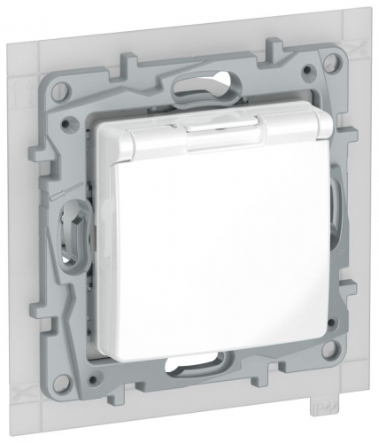 Розетка с з/к/ш с кр. 16А IP44 бел. IEKETIKA IEK 6722261