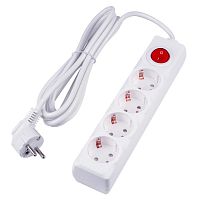 Удлинитель 4х3м с заземл. 16А Ultra S-GCU4-3B WHITE бел. Uniel UL-00010022