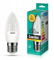 Лампа светодиодная LEDRB/5-C35/830/E27 5Вт 220В LED-M C37 3000К E27 Camelion 15051