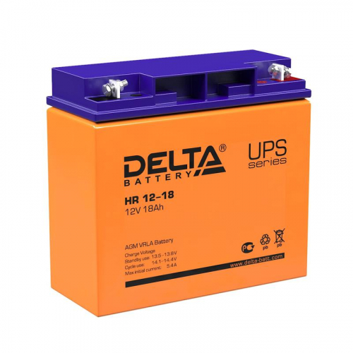 Аккумулятор UPS 12В 18А.ч HR 12-18 Delta 4614010180005