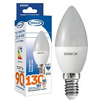Лампа светодиодная C37 15Вт свеча 6500К E14 230В IONICH 1906