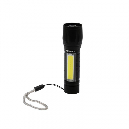 Фонарь универсальный рабочий/походный головной свет 1.5Вт боковой 2Вт встроенный аккумулятор алюминиевый USB кабель в комплекте Rexant 75-714 фото 4