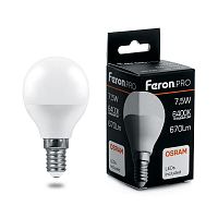 Лампа светодиодная LB-1407 7.5Вт 6400К E14 230В FERON 38073