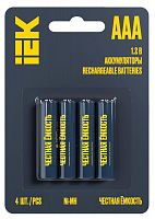 Аккумулятор GREEN Ni-MH AAA 1100мАч (блист.4шт) IEK AAK-NIMH-03-1100-L04
