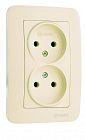 Розетка 2-м СП Lillium N 10А без заземл. крем. Makel 55217