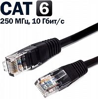 Патч-корд U/UTP, кат.6, 26AWG(7x0.16 мм), чистая медь, LSZH, черный, 0.5 м Filum FL-U6-C-LSZH-0.5M-BK