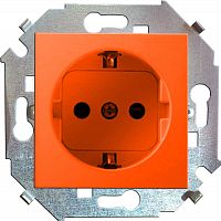 Розетка 1-м СП Simon 15 16А 250В с заземл. винтов. клеммы механизм красн. Simon 1591432-037