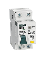 Выключатель автоматический дифференциального тока 2п (1P+N) C 50А 300мА тип A 4.5кА ДИФ-103 DEKraft 16611DEK
