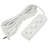Удлинитель 3х5м без заземл. 10А Ultra S-CU3-5 WHITE бел. Uniel UL-00009984