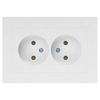 Розетка 2-м СП Accent 6-204-01 16А IP20 250В 2P AL/CU бел. Intro Б0063447