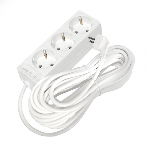 Удлинитель 3х10м с заземл. 16А IP20 3.5кВт ПВС 3х1 бел. DOMTOK 2390 фото 3