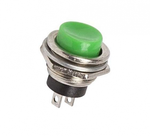 Выключатель-кнопка металл 220В 2А (2с) (ON)-OFF d16.2 зел. (RWD-306) Rexant 36-3353