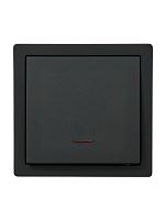 Выключатель 1-кл. ОП LETO 10А IP20 с индикацией черн. бархат LEZARD 752-4200-111