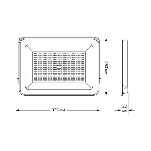 Прожектор светодиодный Qplus 150Вт 6500К IP65 18000лм 175-265В ДО черн. GAUSS 613100150 фото 3
