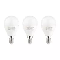 Лампа светодиодная 11.5Вт GL шар 6500К E14 1093лм (уп.3шт) Rexant 604-209-3