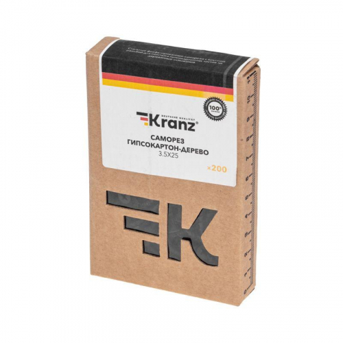 Саморез гипсокартон-дерево 3.5х25 (уп.200шт) Kranz KR-01-3331-003 фото 6