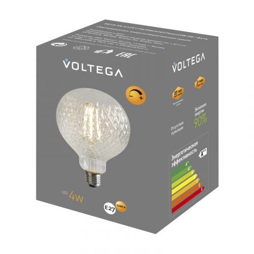Лампа светодиодная филаментная Loft 271 YX-G125175LFFEC01 4Вт 2200К E27 DIM Voltega 8574 фото 7