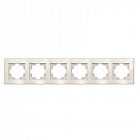 Рамка 6-м Афина стеклянная сл. кость (ivory) UNIVersal 2277