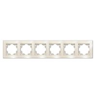 Рамка 6-м Афина стеклянная сл. кость (ivory) UNIVersal 2277