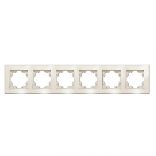 Рамка 6-м Афина стеклянная сл. кость (ivory) UNIVersal 2277