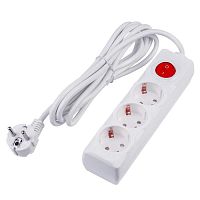 Удлинитель 3х3м с заземл. 16А Ultra S-GCU3-3B WHITE бел. Uniel UL-00010016