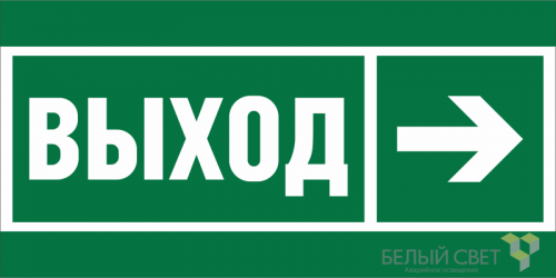 Знак безопасности BL-2010B.E30 "Направление к эвакуационному выходу направо" Белый свет a19712