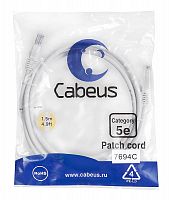 Патч-корд U/UTP кат.5E PC-UTP-RJ45-Cat.5e-1.5m-WH 2xRJ45/8p8c неэкранир. PVC 1.5м бел. Cabeus 7694c