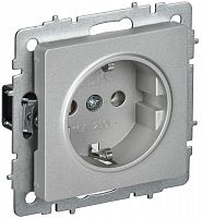 Розетка 1-м BRITE РС21-1-0-БрА 16А IP20 с заземл. без защ. штор. безвинтов. крепл. механизм алюм. IEK BR-R11-16-1-K47