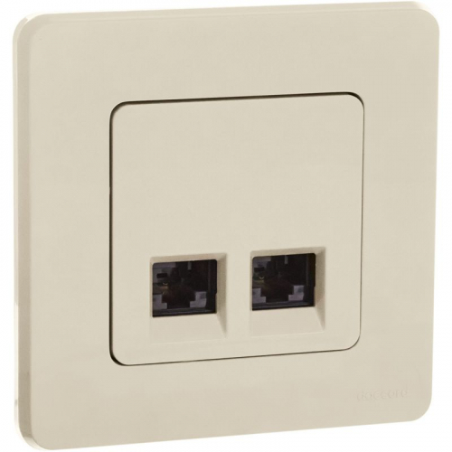 Розетка компьютерная 2-м Inspiria RJ45 кат.6 UTP механизм сл. кость IEK 673841 фото 3