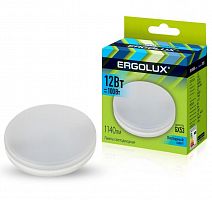 Лампа светодиодная LED-GX53-12W-GX53-4K 12Вт таблетка 4000К бел. GX53 220-240В Ergolux 14237