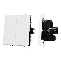 Выключатель перекрестный 2-кл. ARL NOBE SWT-MKX2-SFPL-WH 10А 250В софт-тач бел. кварц Arlight 061795(1)