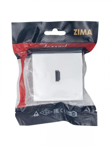 Розетка HDMI 1-м СП ZIMA IP20 механизм бел. LEZARD 704-0288-203 фото 5