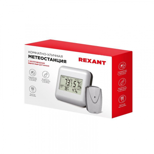 Термометр электронный S3341BF с часами и беспроводным выносным датчиком Rexant 70-0596 фото 4