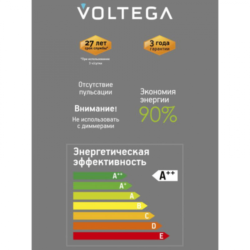 Лампа светодиодная филаментная Loft 271 G125G8027 4Вт 3000К E27 Voltega 8572 фото 4