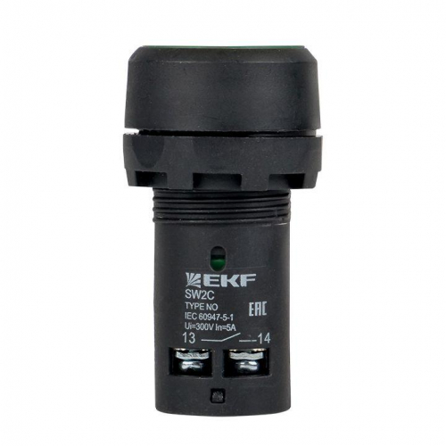 Кнопка SW2C-11 с фиксацией зел. NO+NC PROxima EKF sw2c-11f-g фото 3
