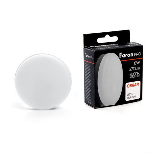 Лампа светодиодная LB-1508 OSRAM LED 8Вт 4000К GX53 230В FERON 38203