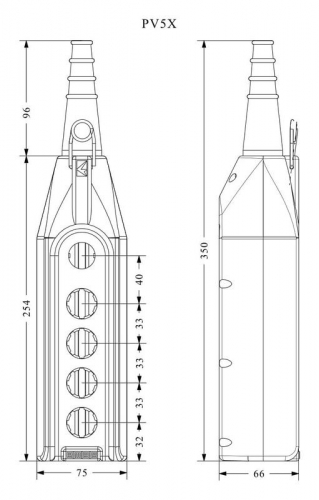 Пульт управления пустой с заглушкой Tipasom EMAS PV5X фото 2