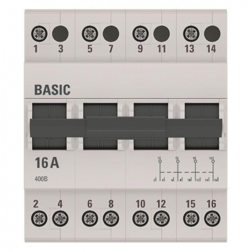 Переключатель трехпозиционный 4п 16А Basic EKF tps-4-16 фото 2
