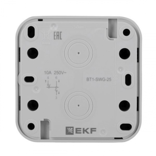 Выключатель для жалюзи ОП Бронто винтовые клеммы сер. EKF BT1-SWG-25 фото 4